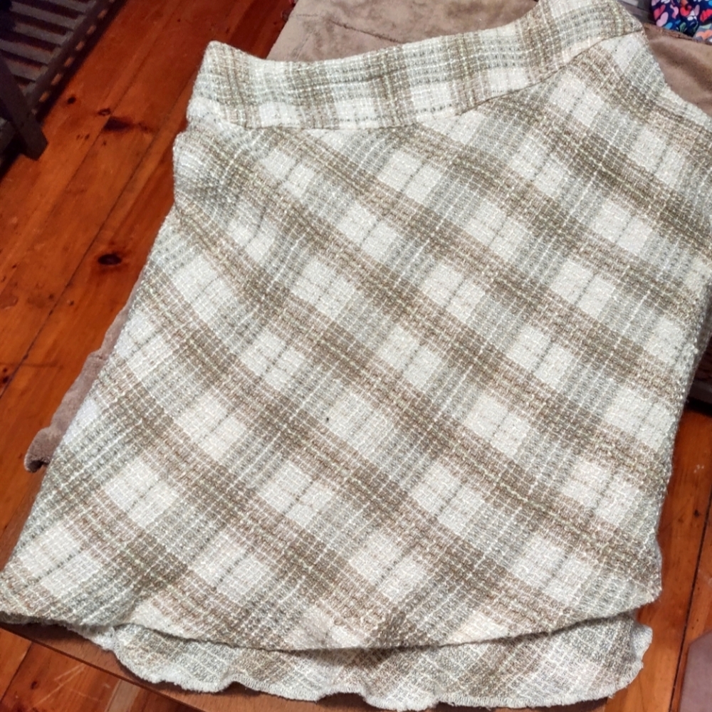 Merona super vintage tea length Acrylic Tweed Tartan Plaid skirt - Picture 6 of 6